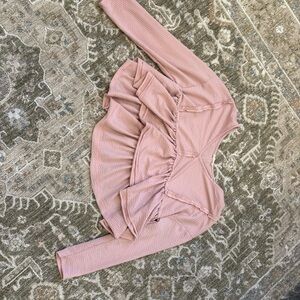Altar'd State Pink Peplum Blouse